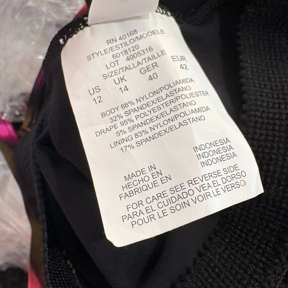 Magicsuit by Miraclesuit Aubrey Flutter Swimsuit 1-PC Black Multi Size 12 NEW